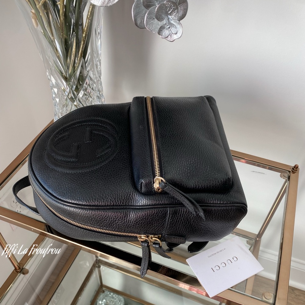 Authentic Gucci Black Leather Backpack - Picture 5 of 16